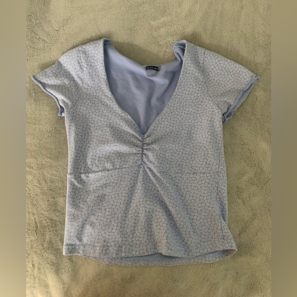 Brandy Melville Floral Blue Gina Top